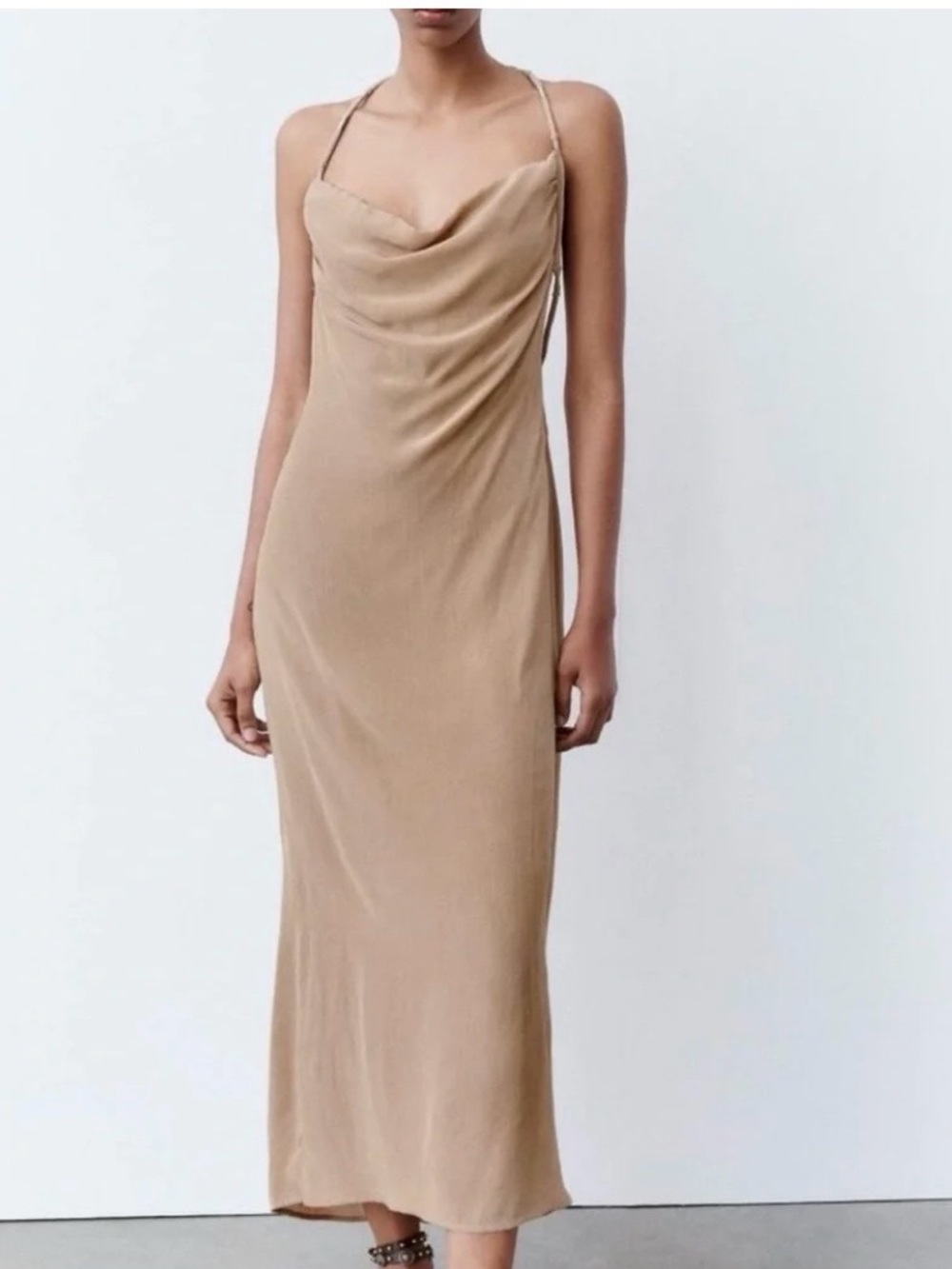 Zara Beaded Textured Midi Dress XS